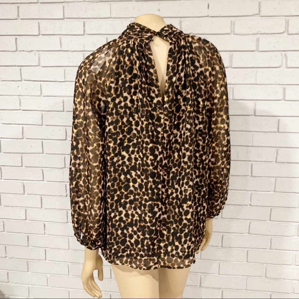 Sanctuary New Heights Metallic Animal Print‎ Blouse - Picture 6 of 10